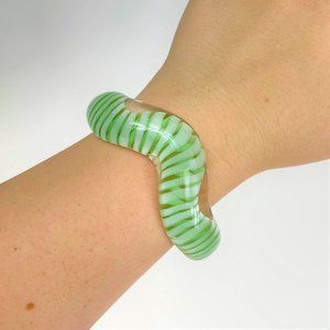 Lamp Worked Borosilicate pyrex glass Cuff Bracelet